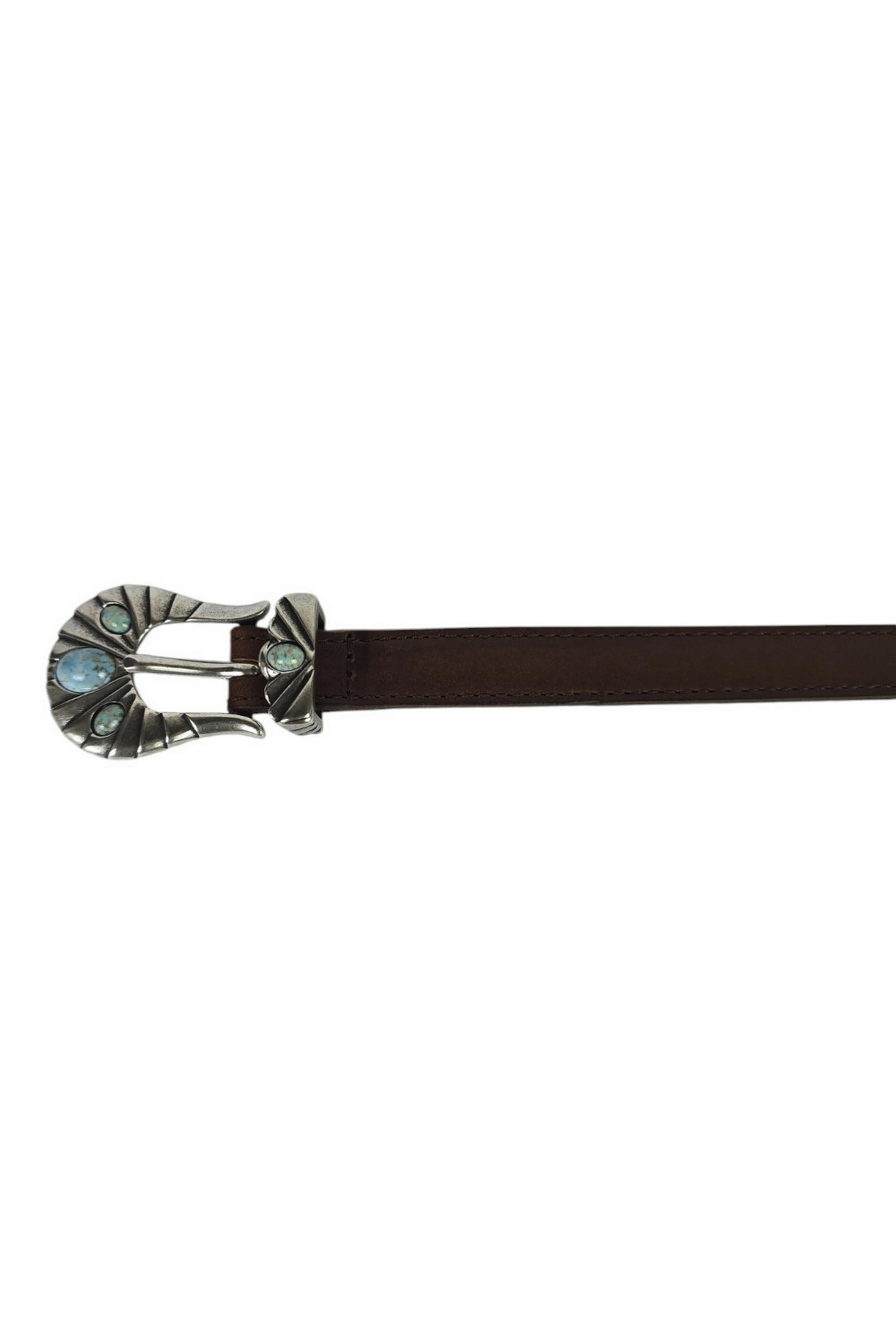 cintura donna bassa con turchesi marrone 