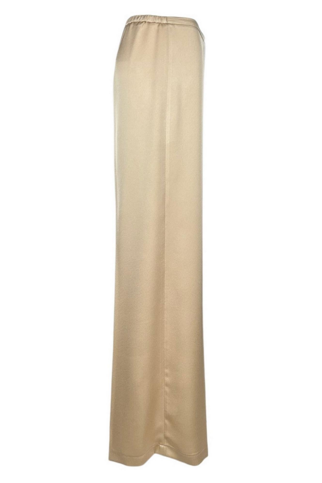pantalone donna in anvers satin lucido beige 