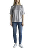 Caliban Damen-Satin-T-Shirt hellblau