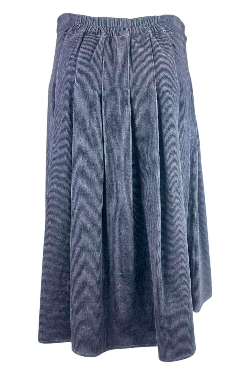 gonna donna lunga in velluto blu 
