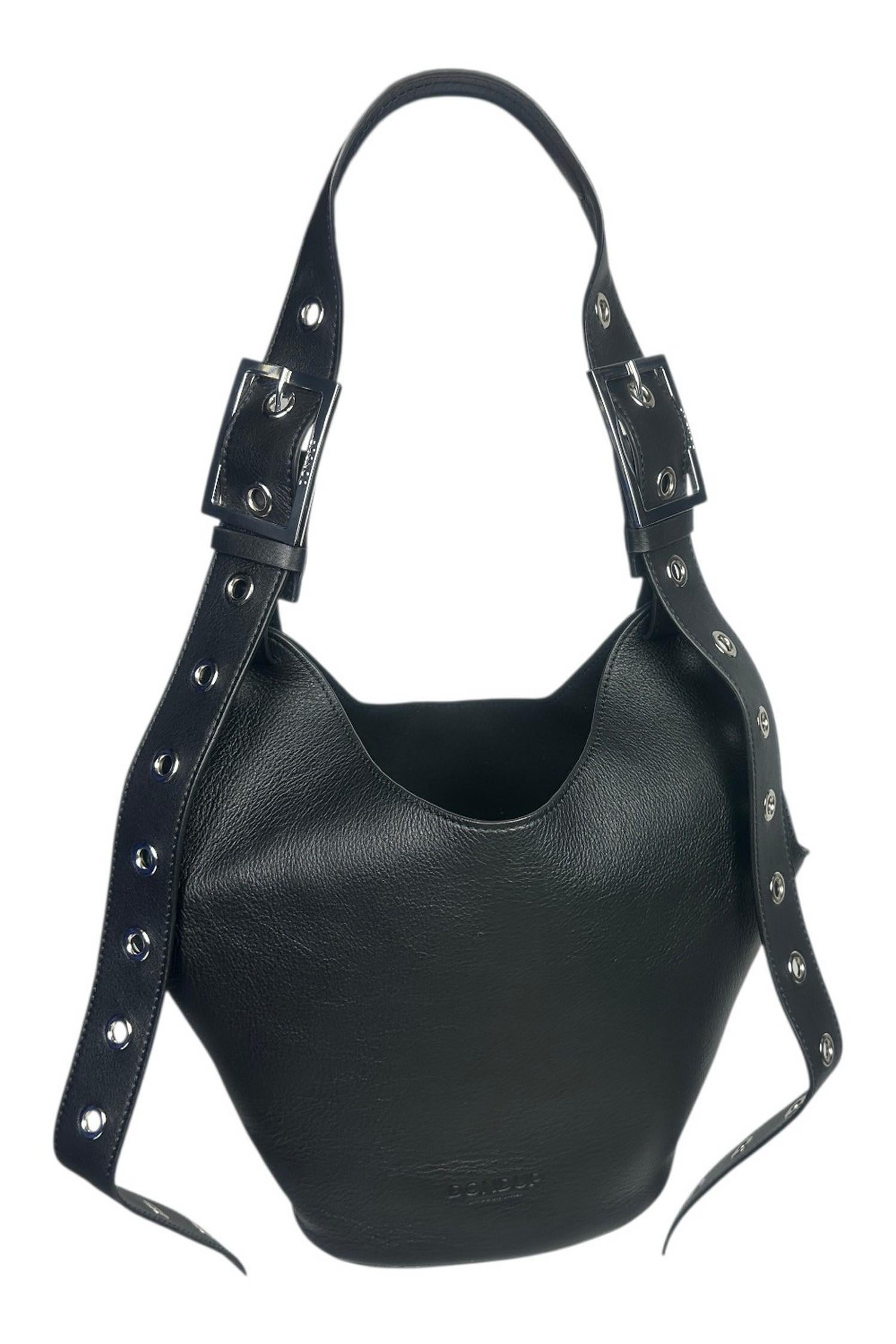 bisaccia media donna in pelle nero 