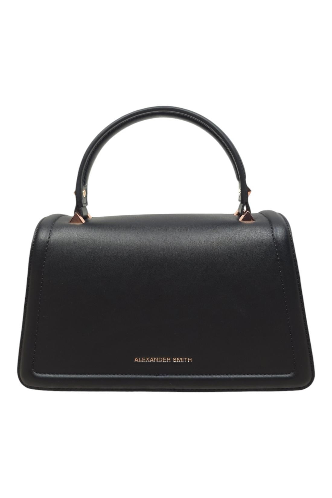 borsa donna elisabeth medium in ecopelle liscia nero 