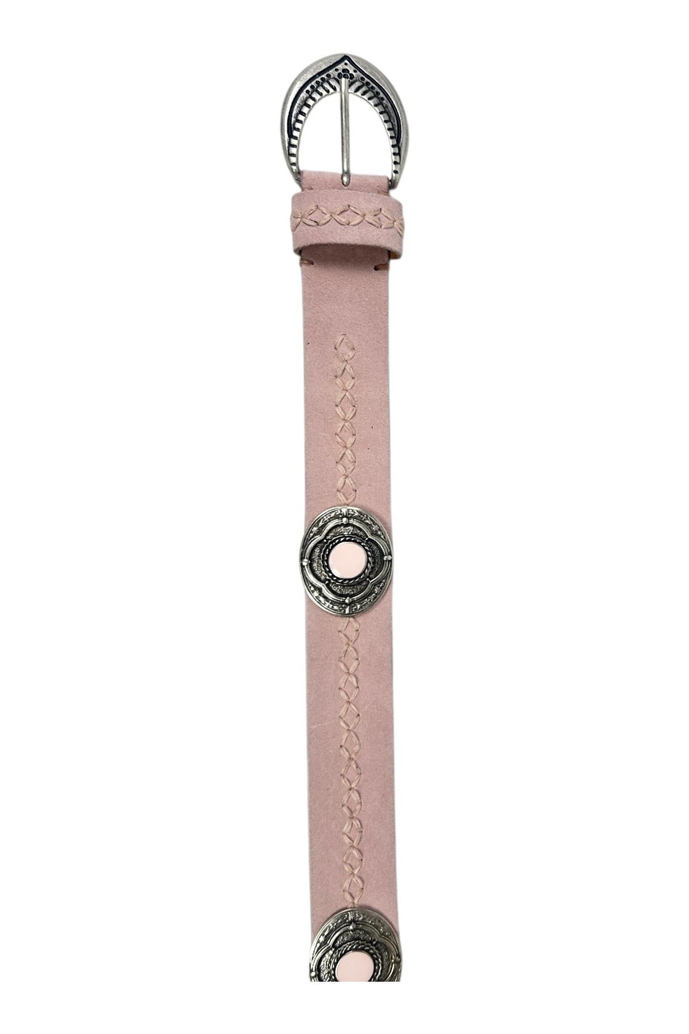 cintura donna rosa con borchie rosa 