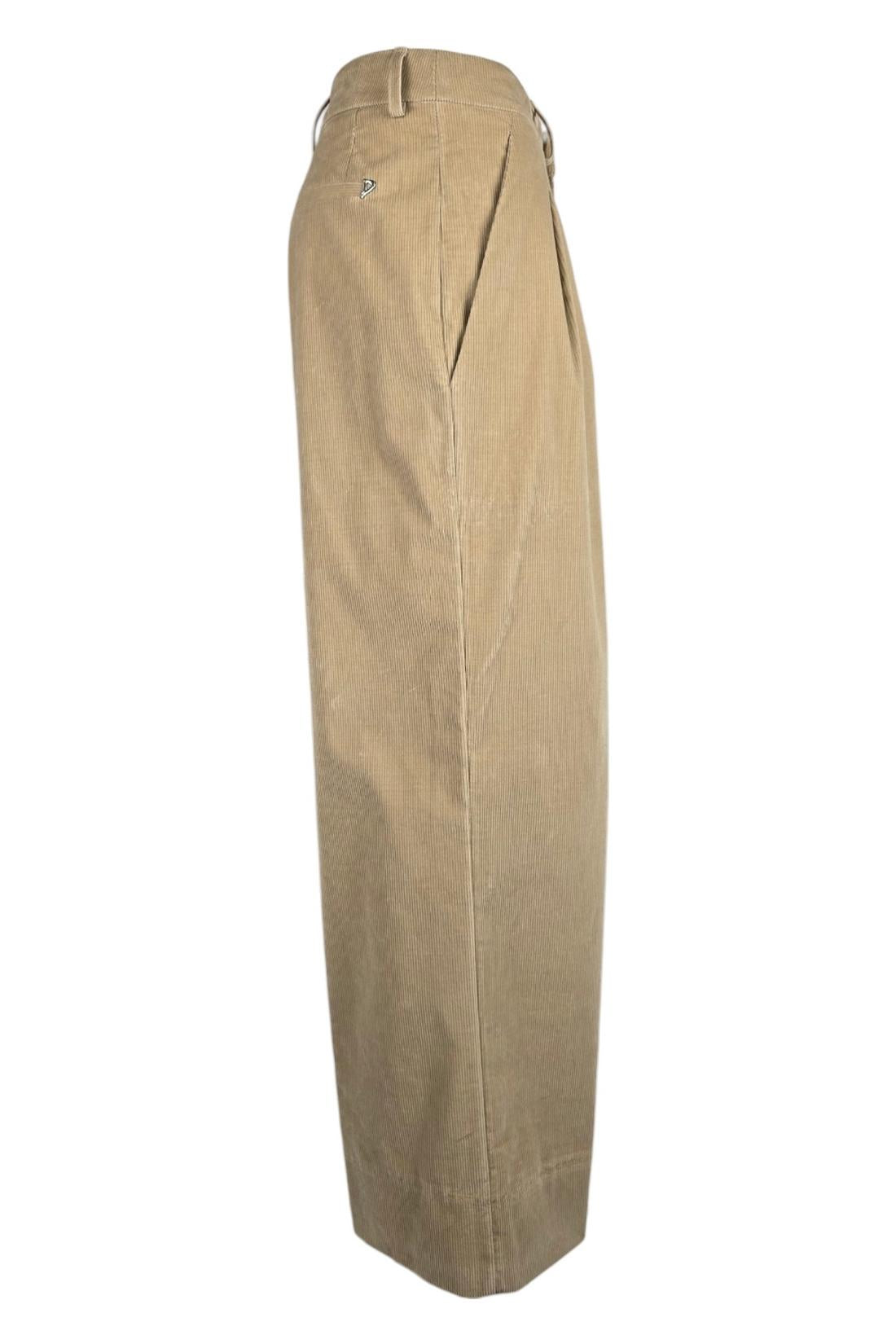 pantalone donna eloise in velluto millerighe sabbia 