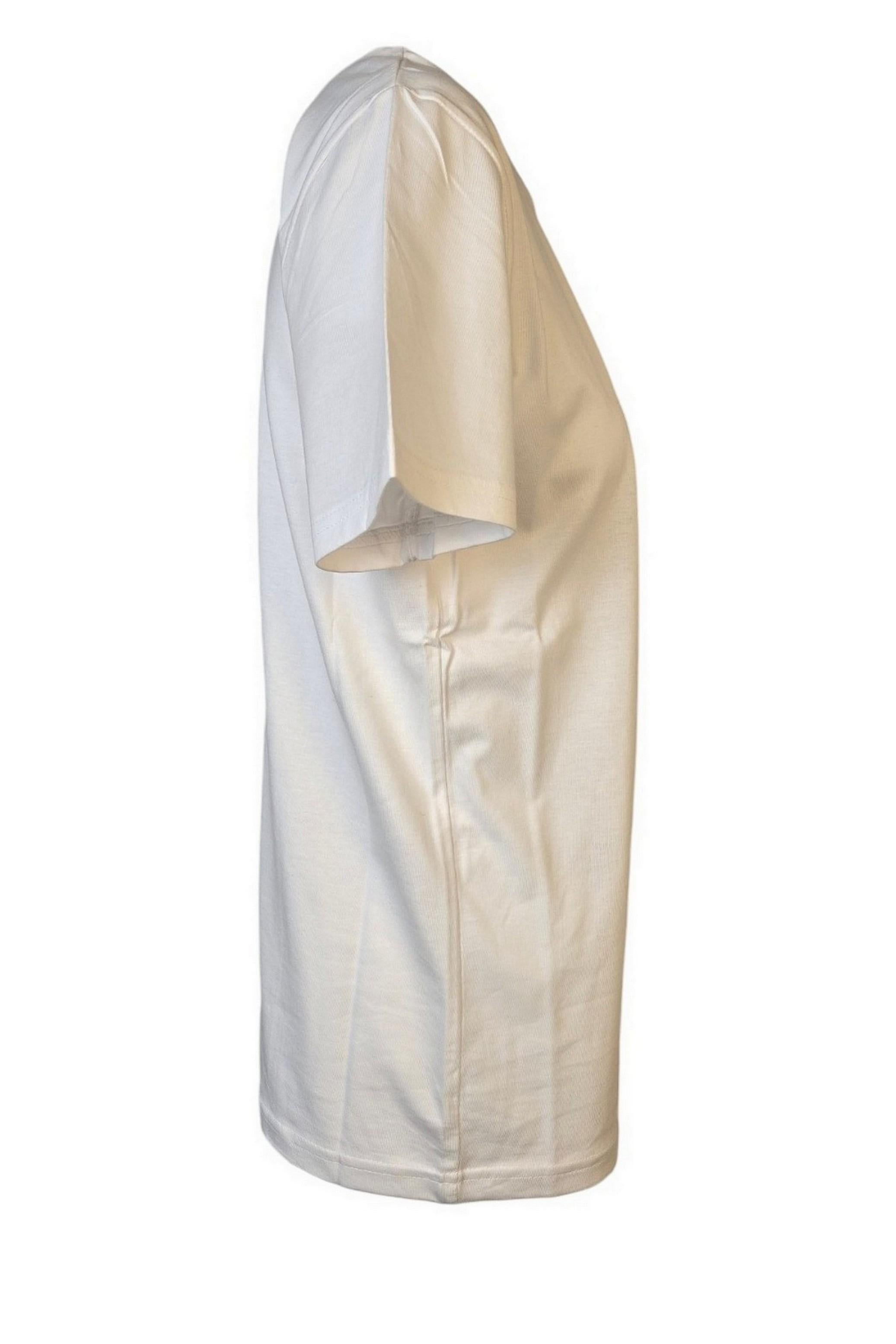 t-shirt donna bianco con stampa palme 