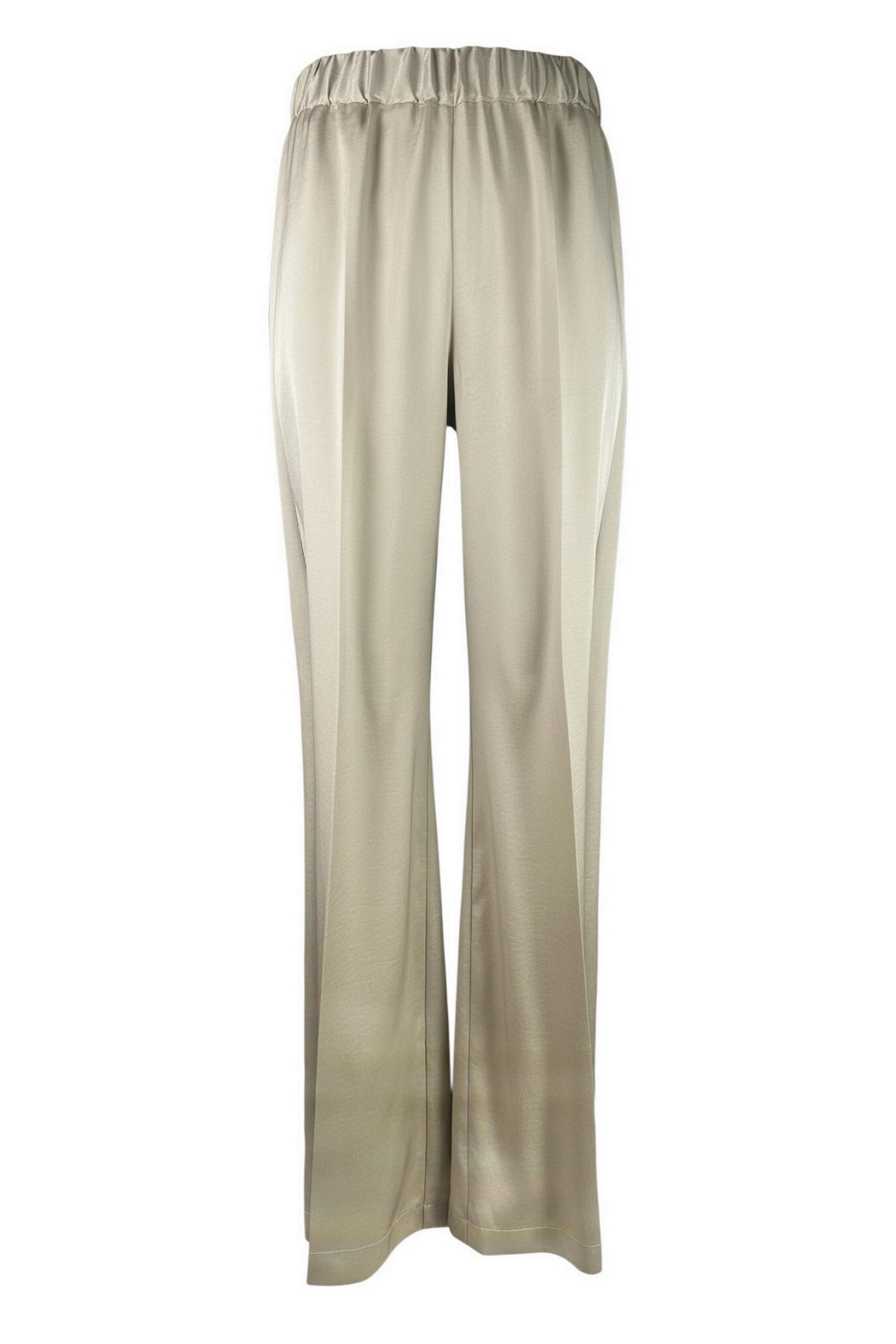 pantalone donna in poliestere beige 