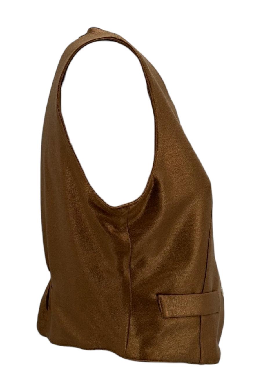 gilet donna in jersey spalmato bronzo 
