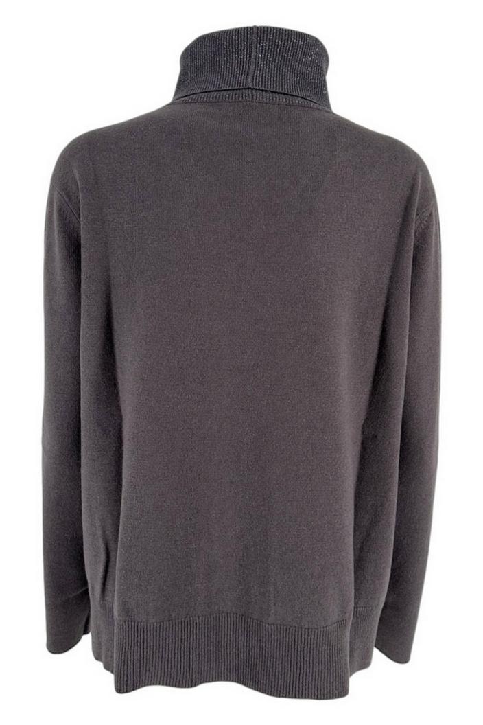 Dolcevita donna con collo in lurex tortora 