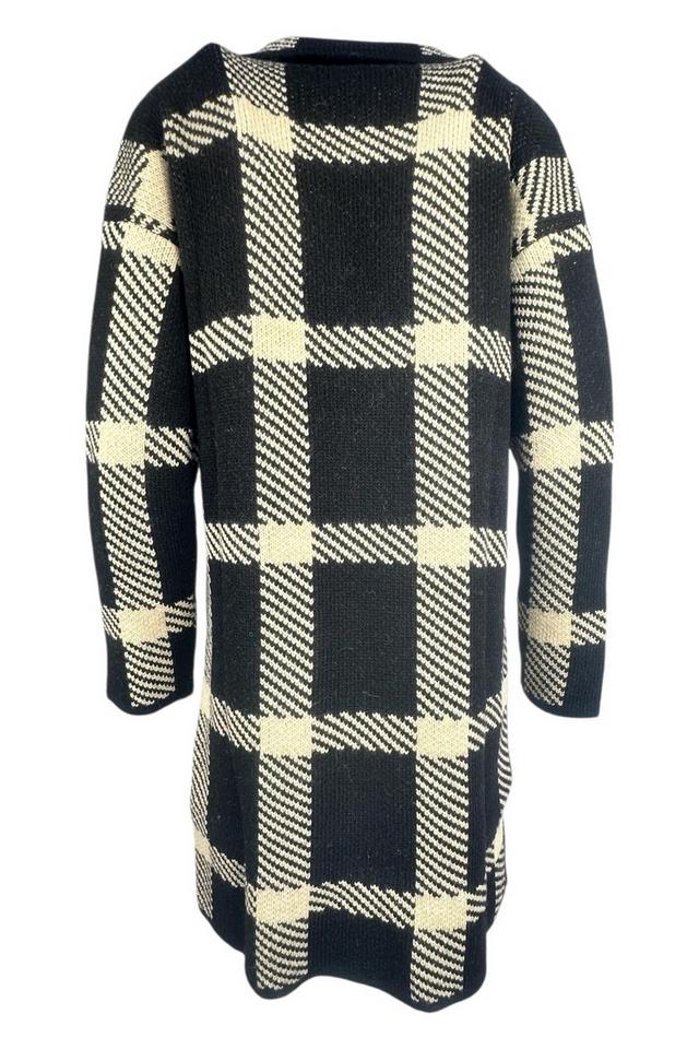 cappotto donna fantasia galles nero e avorio 