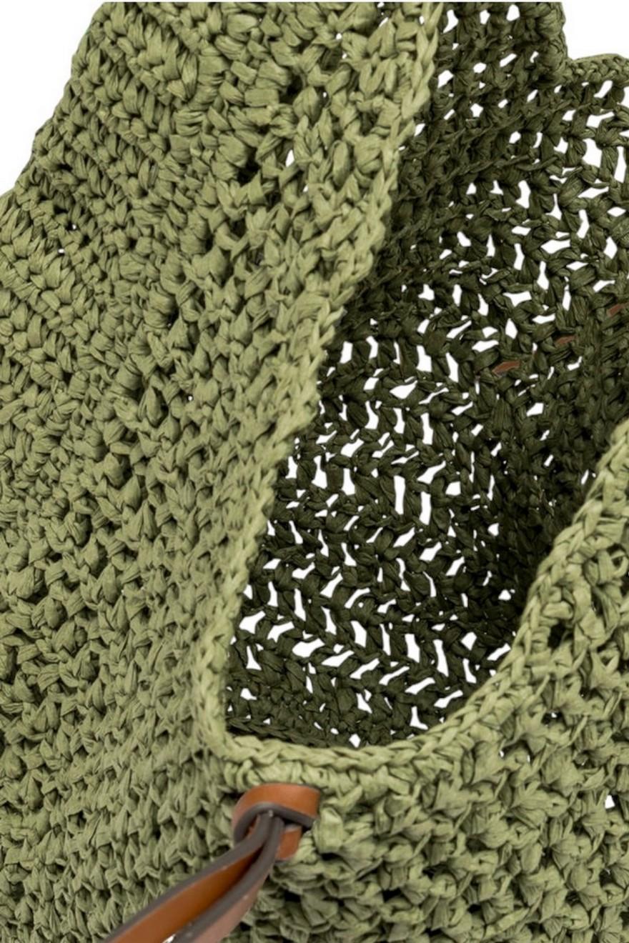 borsa donna nefeli in rafia verde 