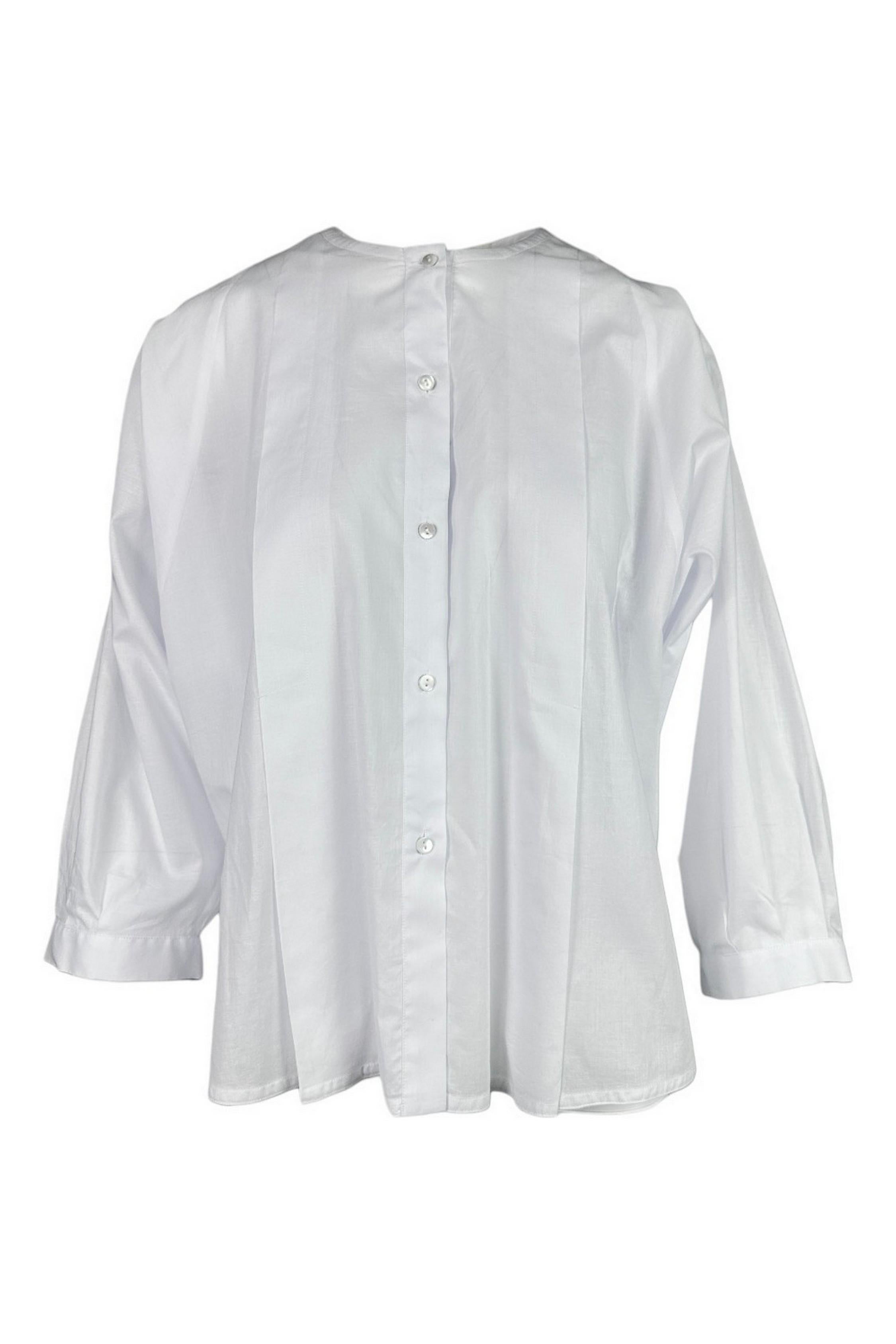 camicia donna over in mussola bianco 