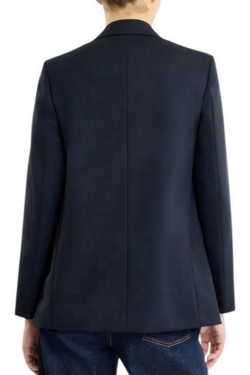 Giacca donna Monopetto in Tela di Lana blu 