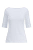 camiseta para mujer blanca con escote barco Ralph Lauren