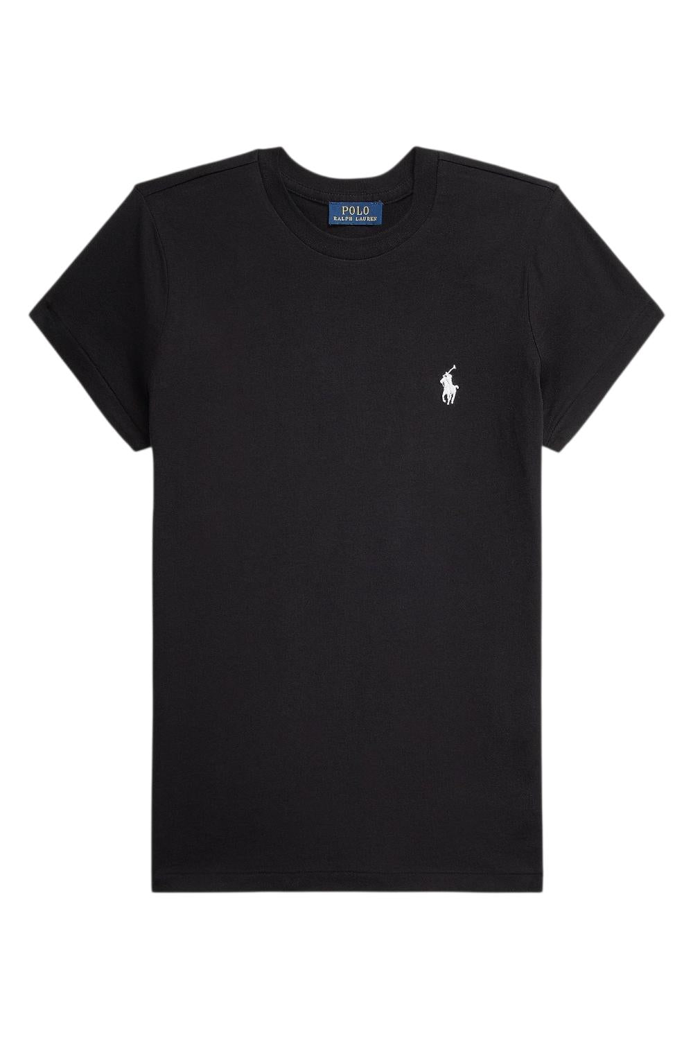 t-shirt donna girocollo mezza manica nero 