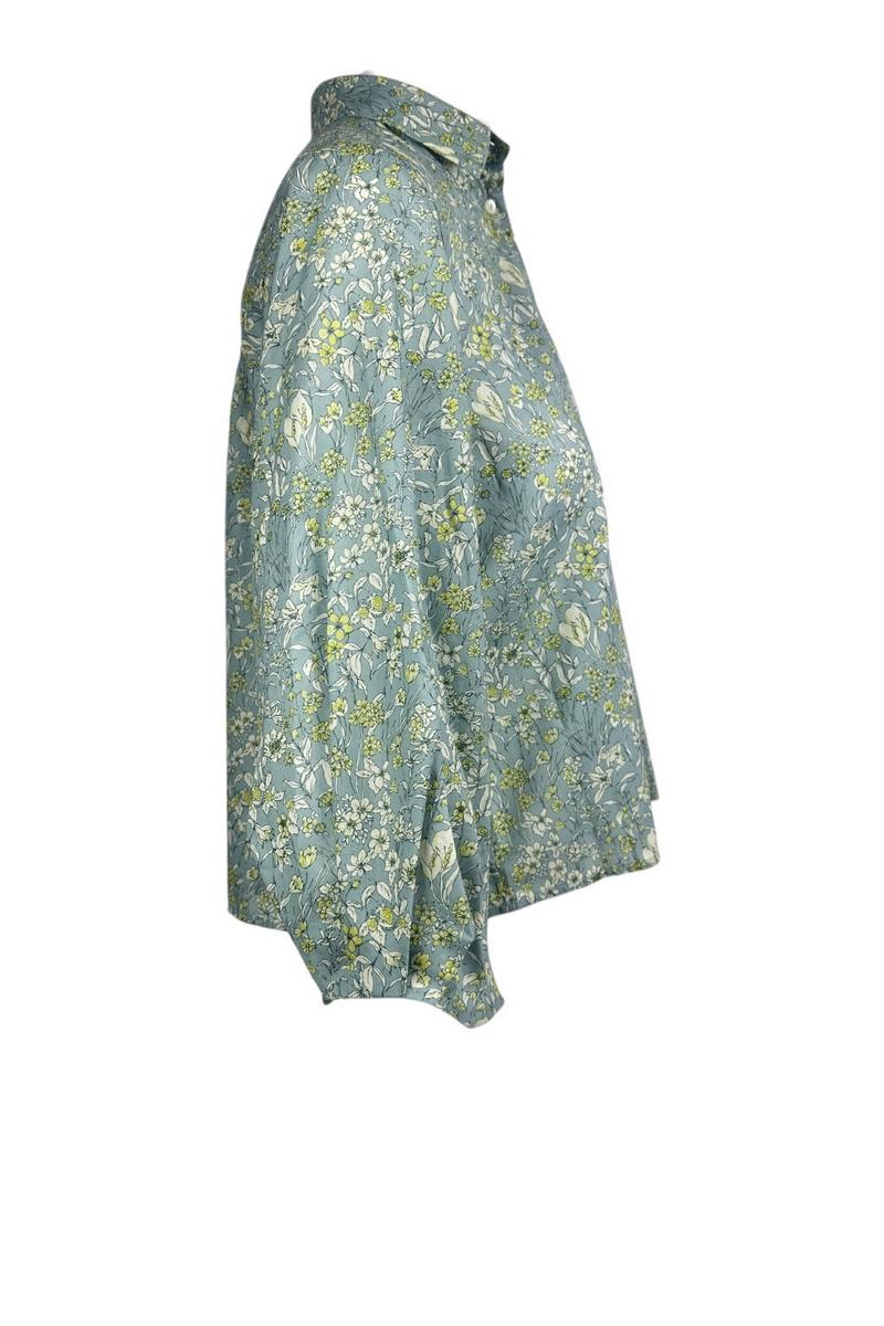 camicia donna corta fantasia liberty azzurro 