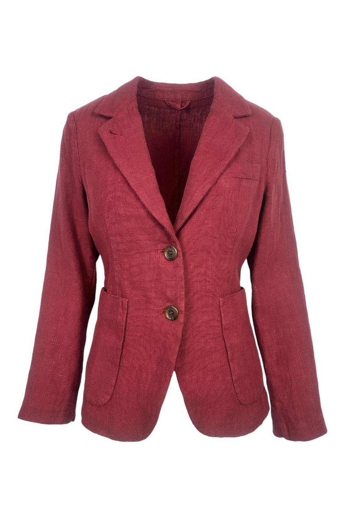 giacca donna corta in lino rosso 
