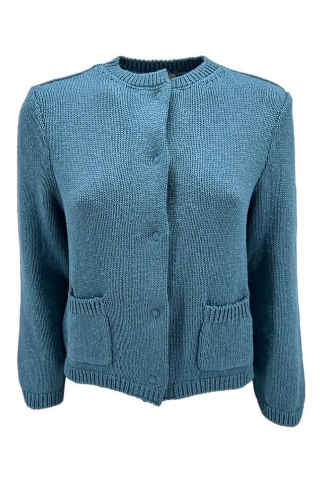 Cardigan donna girocollo azzurro 