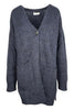 cardigan largo de mujer en alpaca azul A rovescio