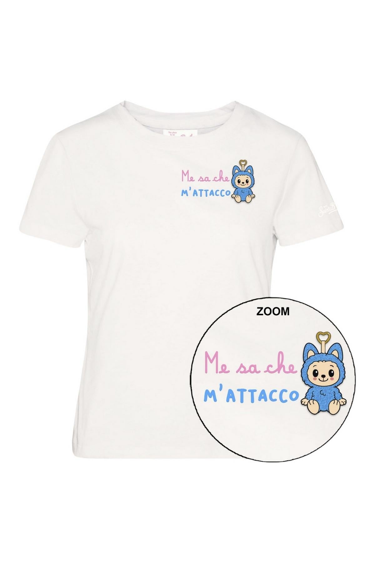 t-shirt donna fantasia monster bianco 