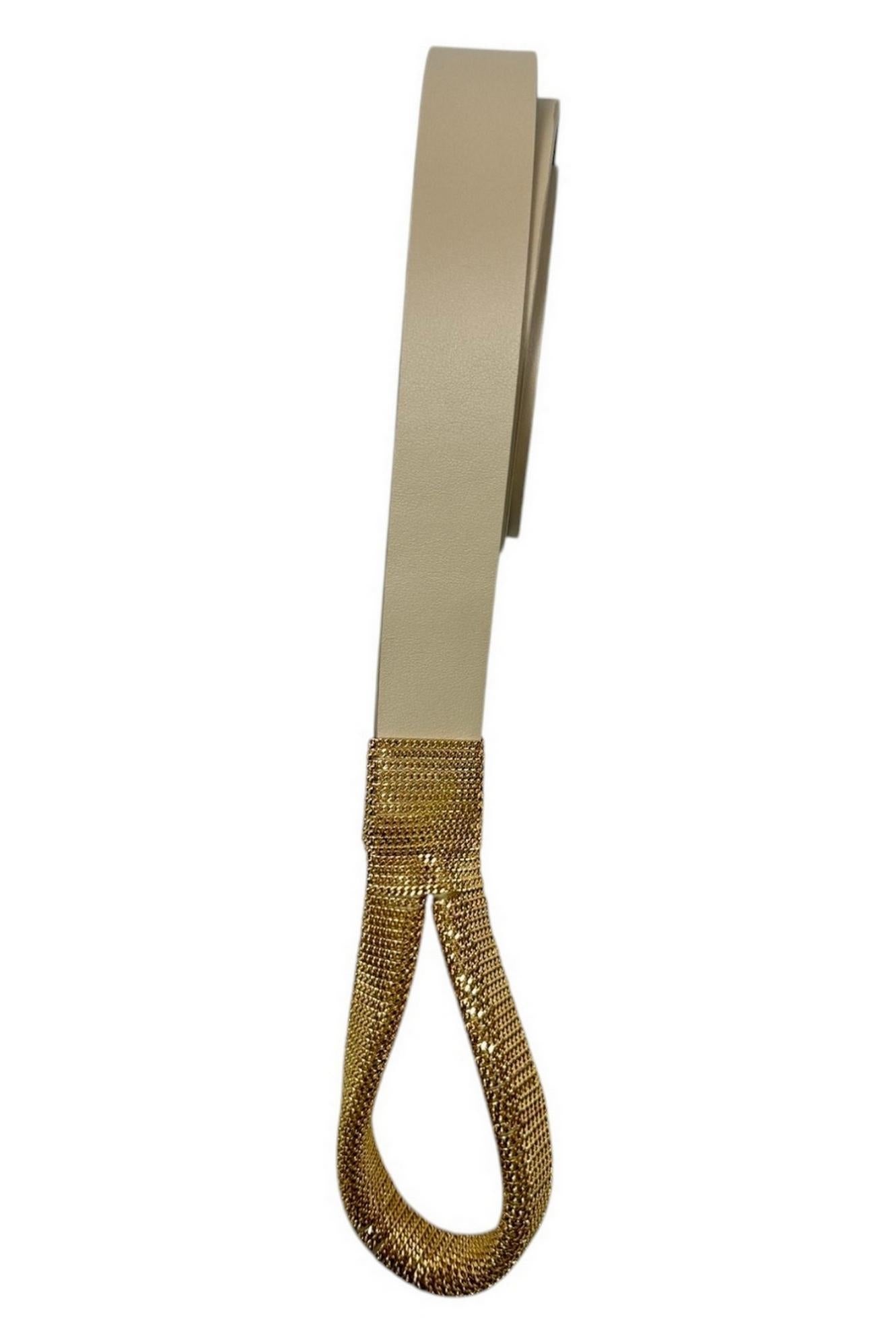 cintura donna con nodo in monile avorio e oro 