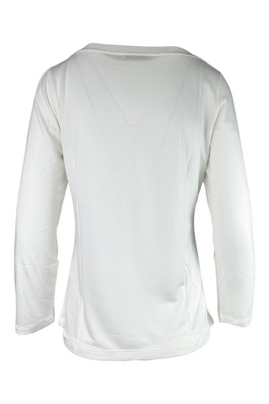 t-shirt donna manica 3/4 dettagli lurex bianco 
