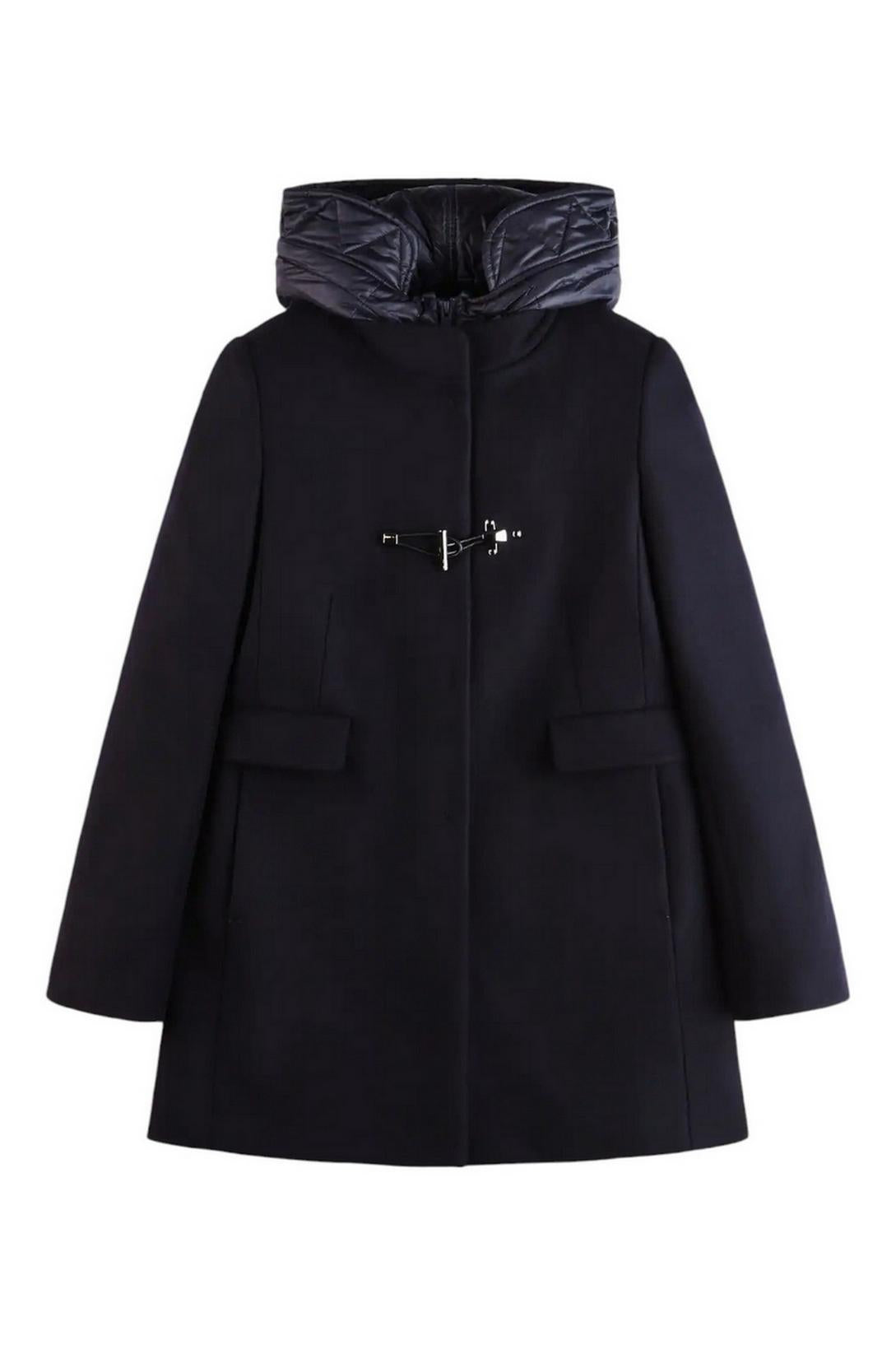 cappotto donna toggle coat blu in panno misto lana 