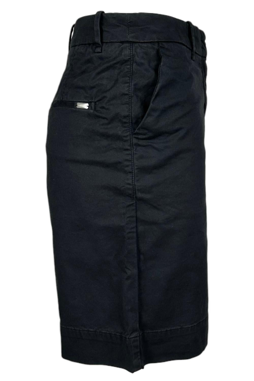 bermuda donna in gabardina di cotone nero 