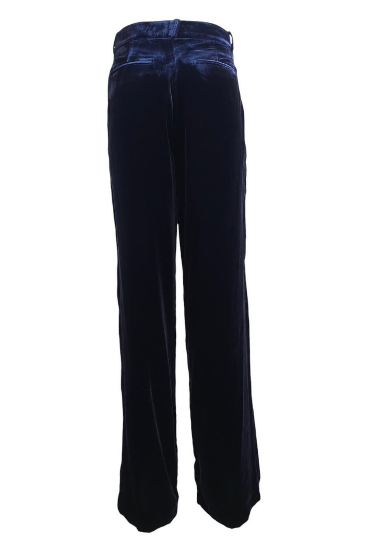 pantalone donna in velluto blu 