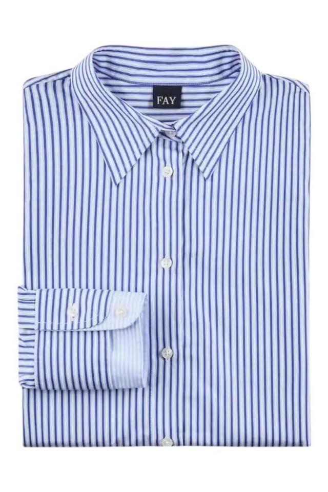 Camicia donna a Righe bianco e blu 