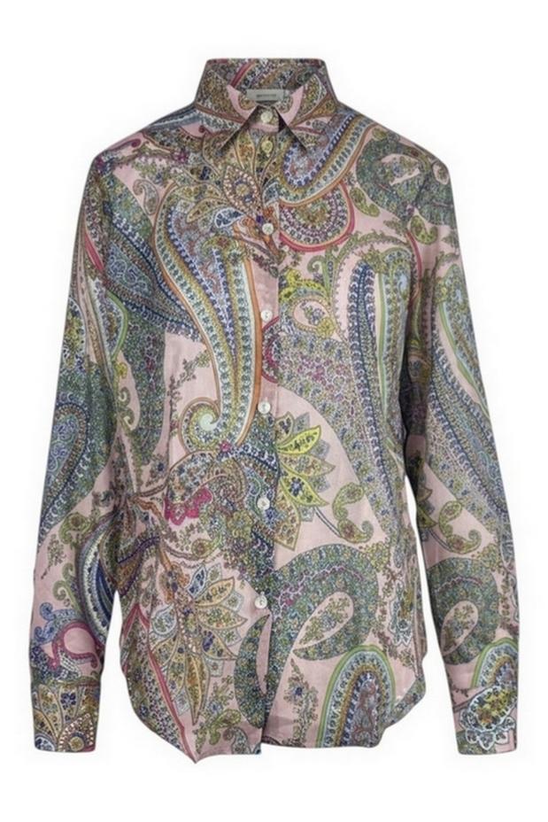 camicia donna fantasia cachemire rosa 