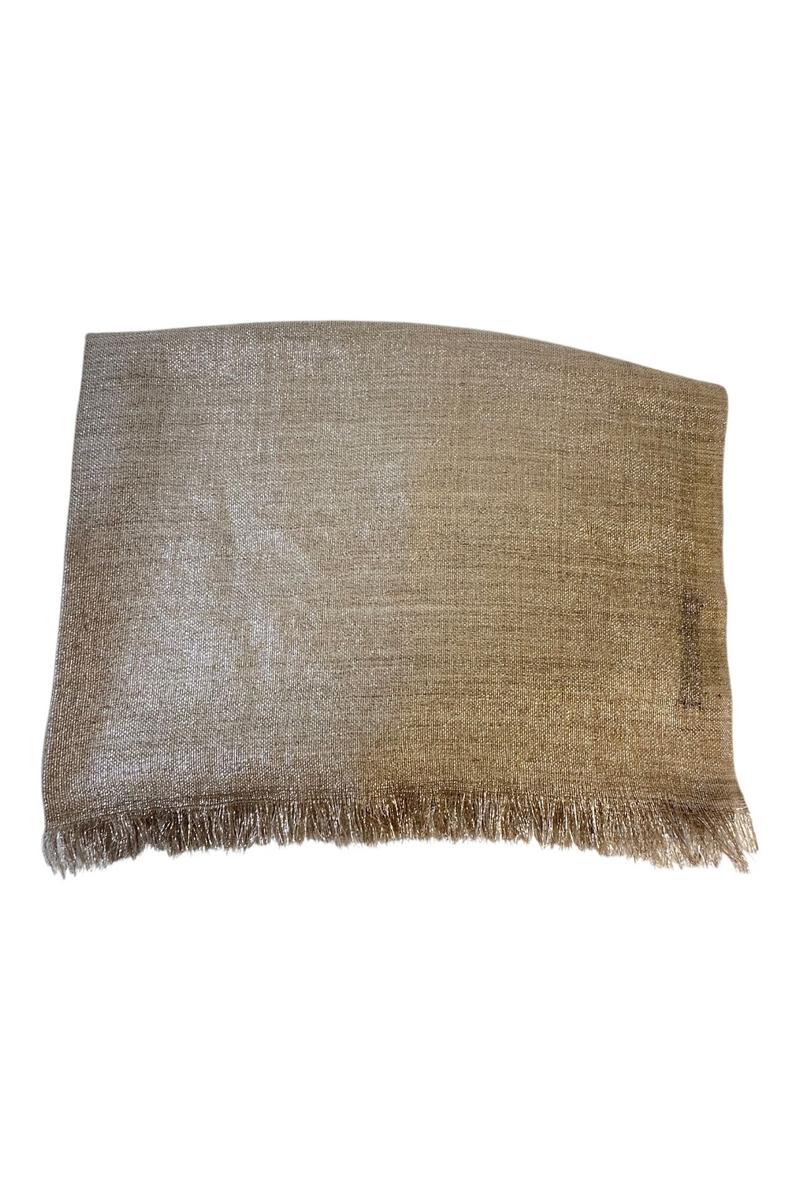 sciarpa donna in lurex beige 
