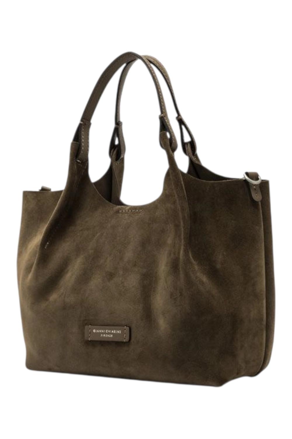 borsa donna dua piccola in camoscio marrone 