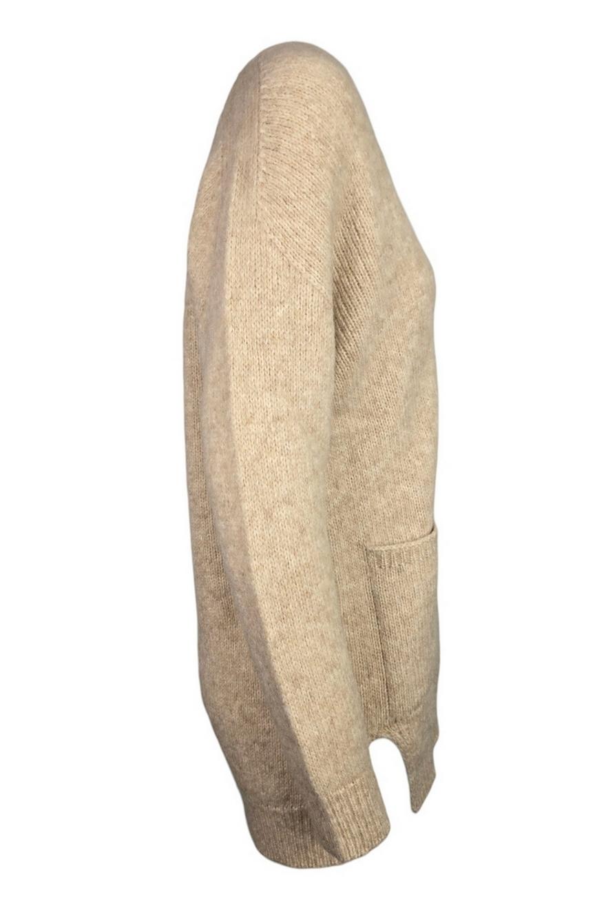 cardigan donna lungo in alpaca cammello 