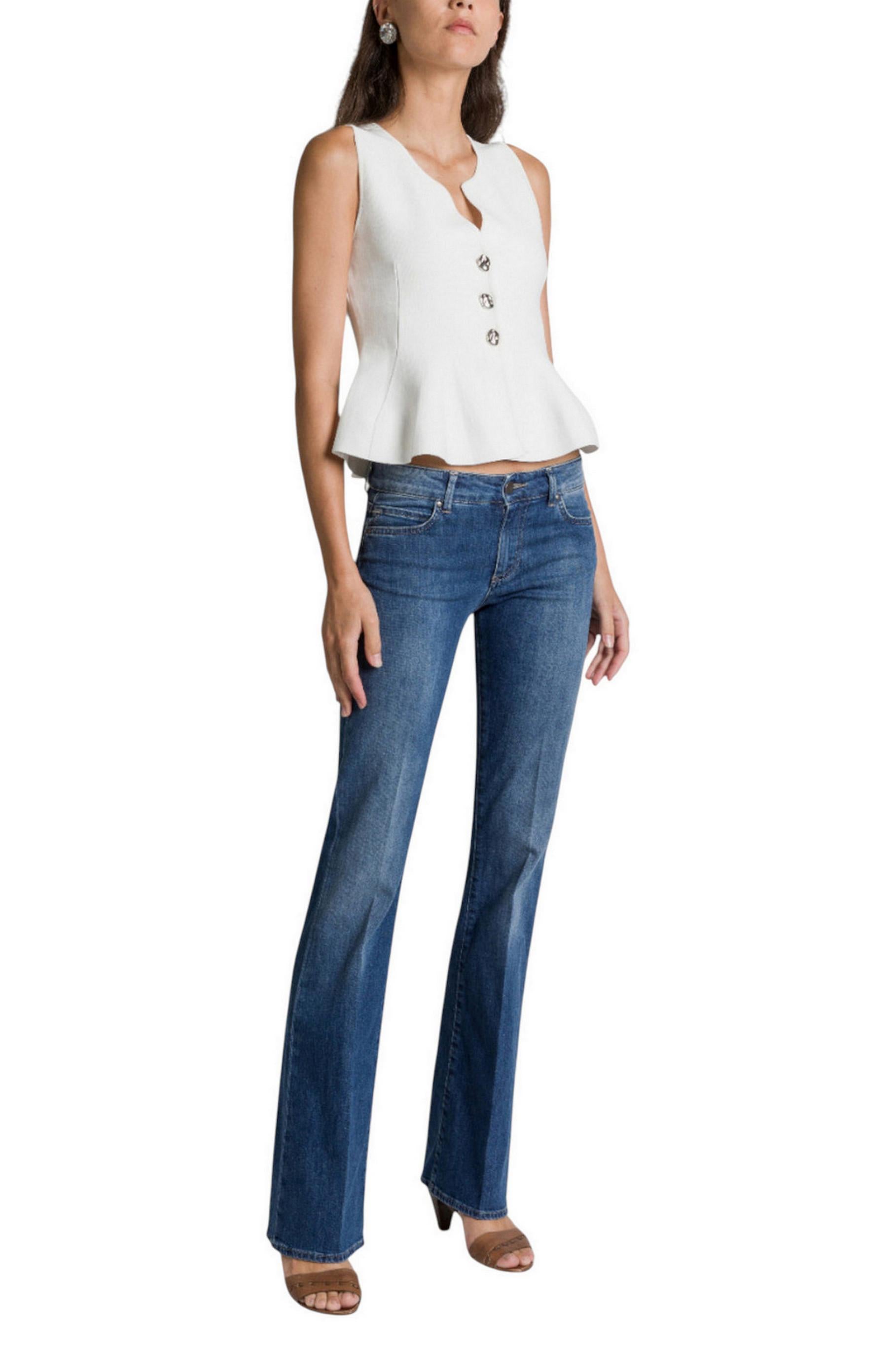 jeans donna flaire in denim medio 