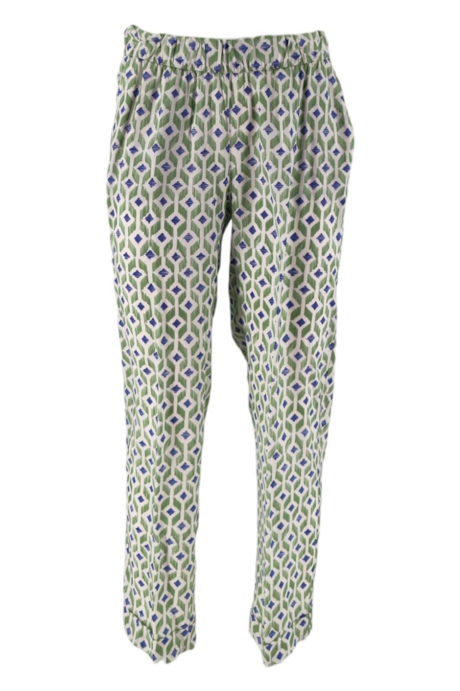 Pantalone Verde/bianco/viola 