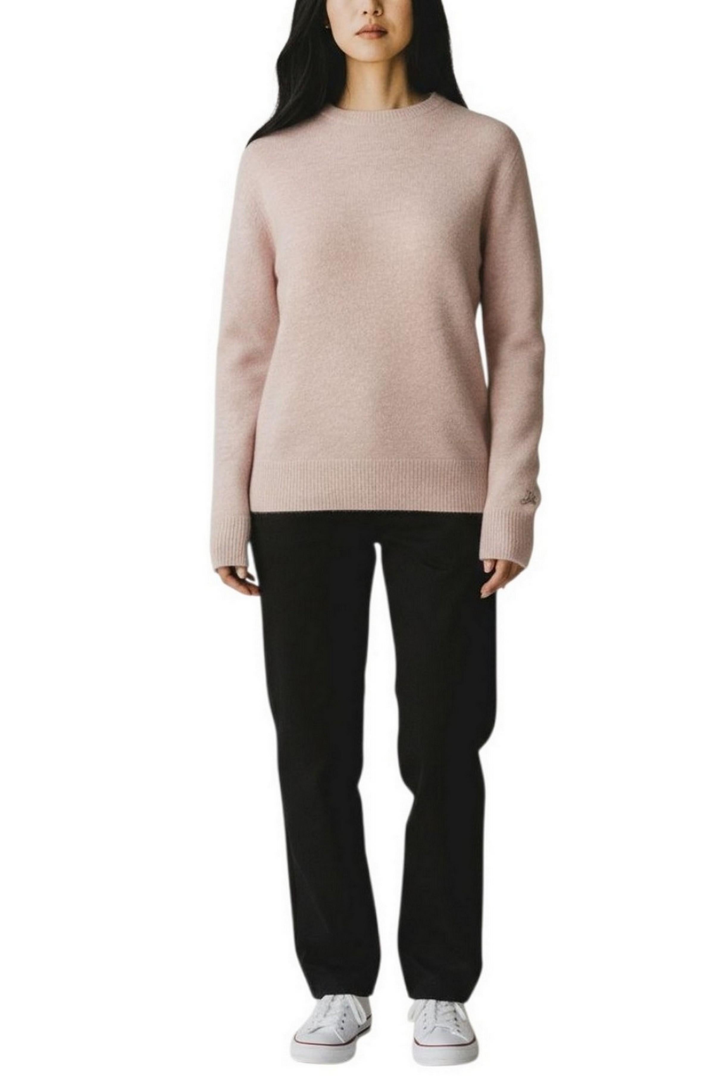 maglione donna sorbonne in alpaca rosa 