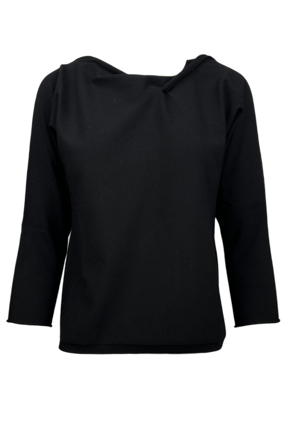 maglia donna con scollatura nodo nera 
