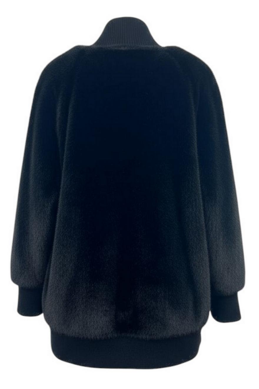cardigan donna in eco-pelliccia nero 