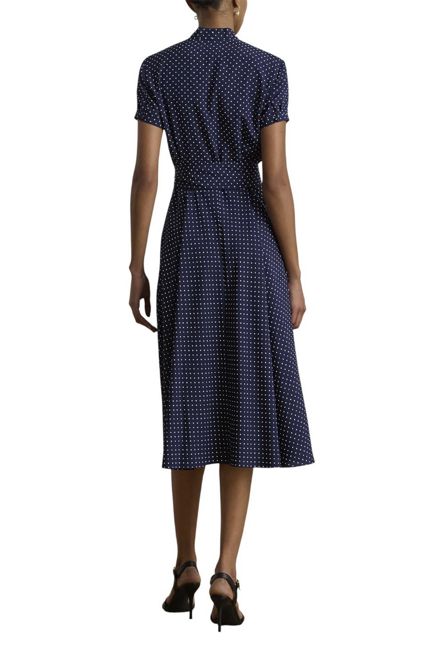 abito donna a pois blu e bianco 