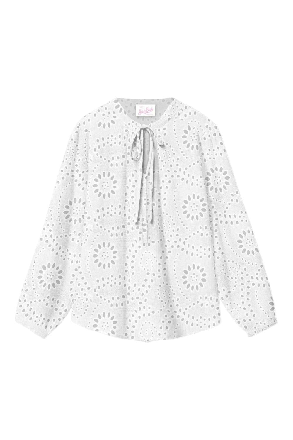 camicia donna in sangallo bianco 