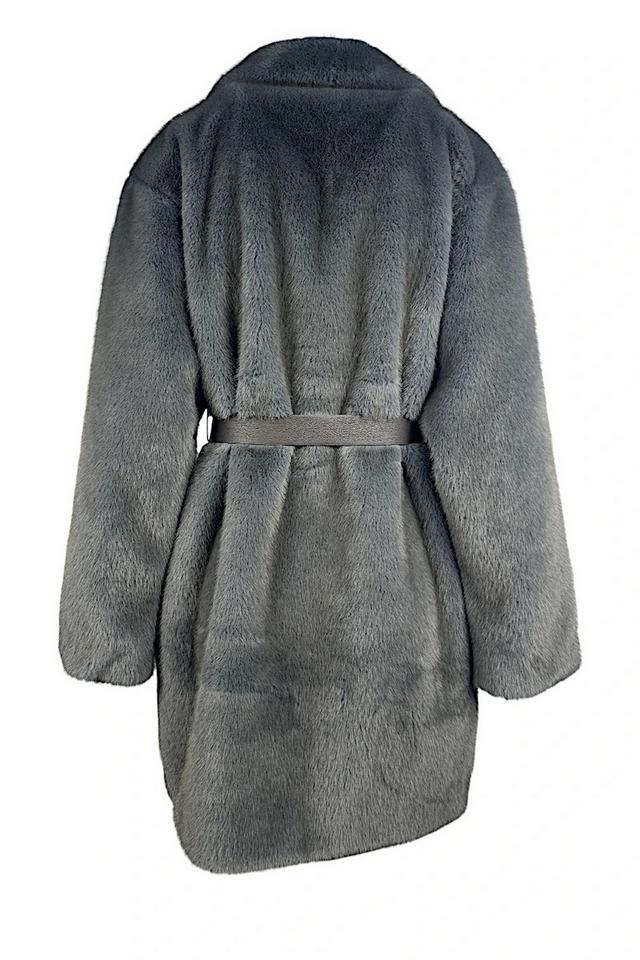 giacca donna in ecopelliccia grigio 