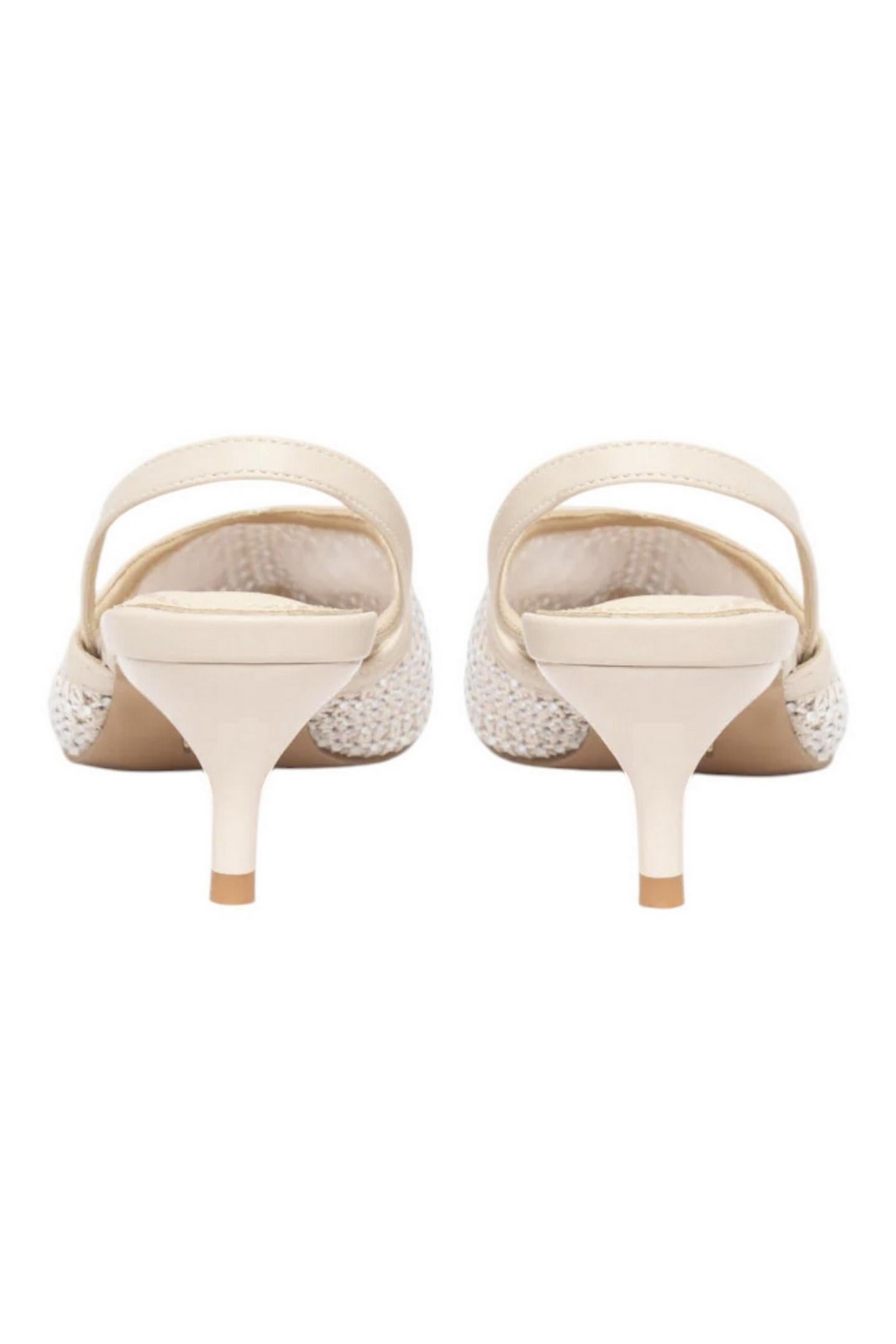 chanel donna a rete con strass cipria 