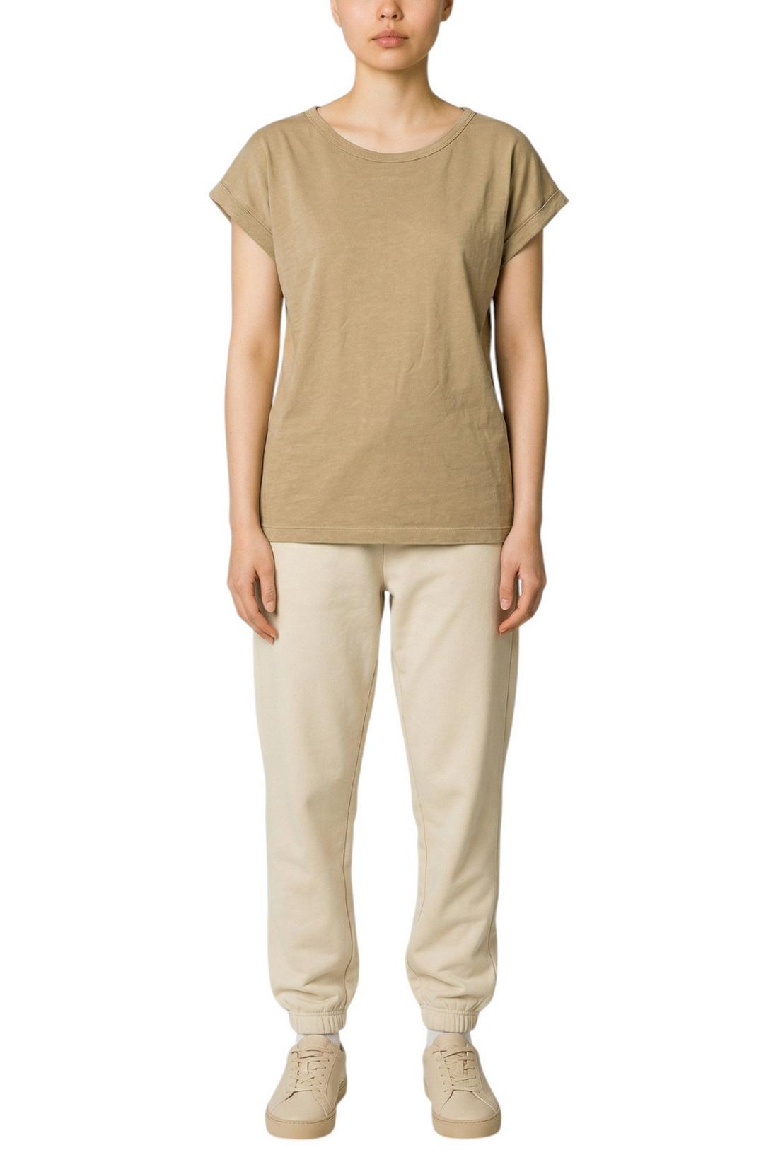 t-shirt donna girocollo tortora 