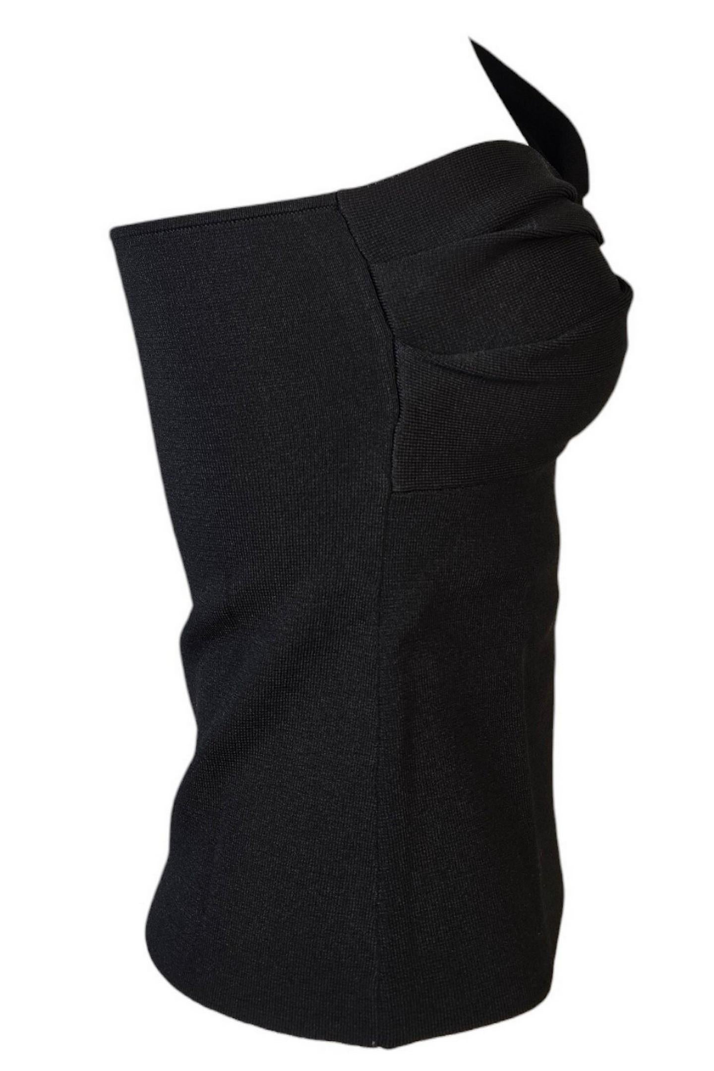 top donna monospalla nero in punto milano 