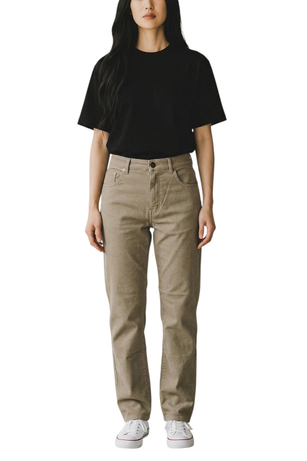 pantalone donna baggy nocciola 