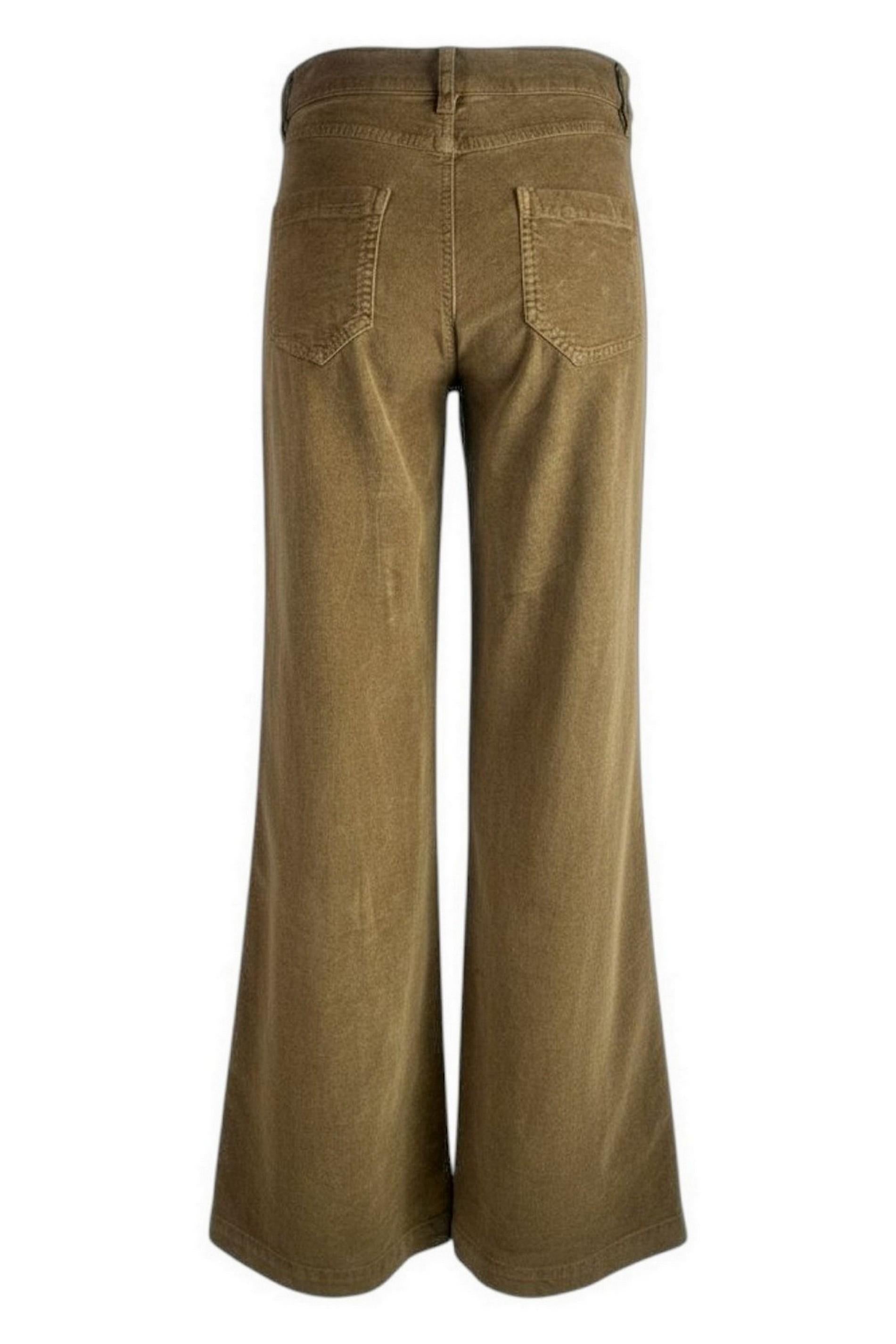 pantalone donna in velluto liscio cammello 