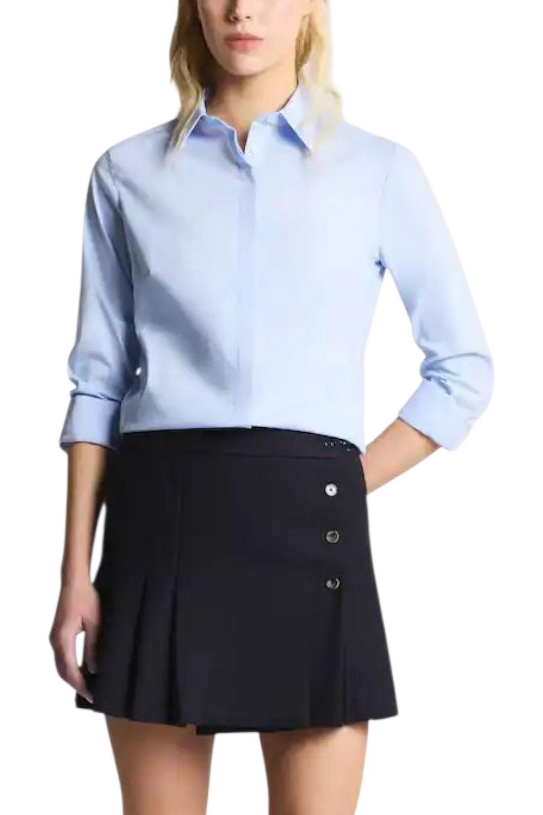 Camicia donna Slim in Cotone Stretch azzurro 
