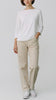 camiseta mujer manga 3/4 detalles lurex blanca Purotatto