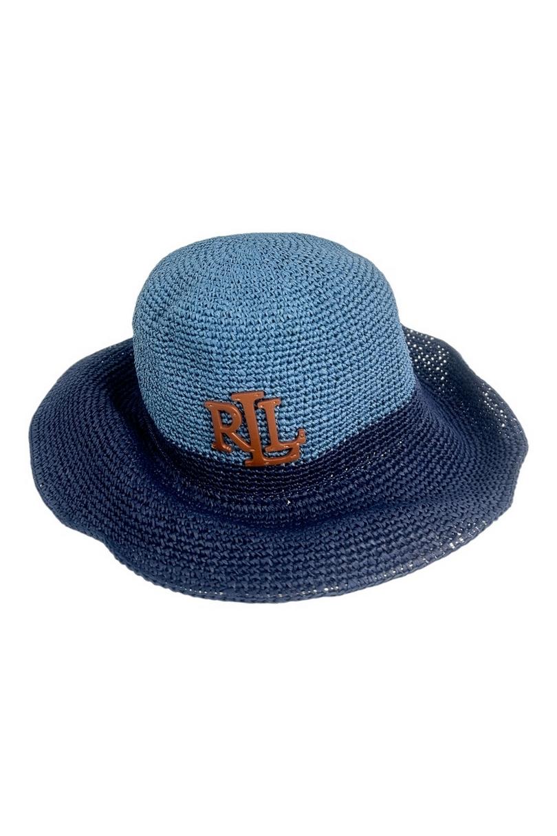 cappello donna in rafia blu e azzurro 