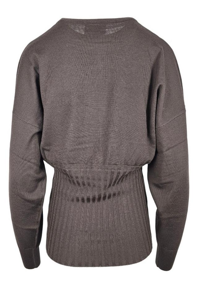maglia donna bordo alto marrone 